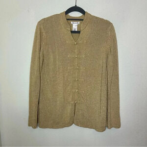 Laura Ashley Light Gold Textured Blouse Size Small